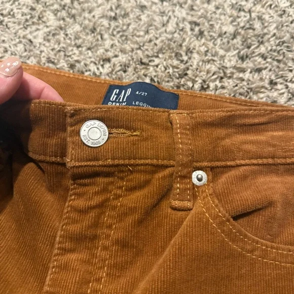 Gap Denim Brown Orange Corduroy Legging Skinny Jeans Women’s Size Small 4/27 - Picture 7 of 8